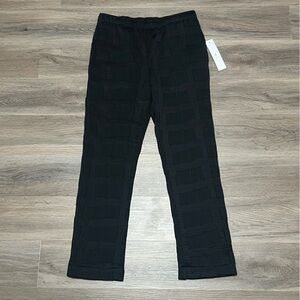 IC Connie K Small Pants Black Textured Knit Straight Leg Stretch USA Made NWT